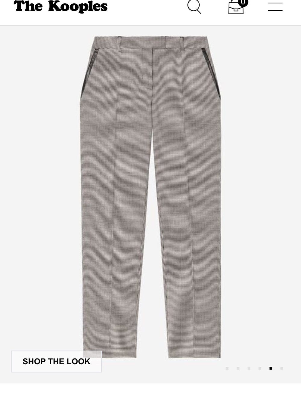 THE KOOPLES 🔥Tailored Black & White Houndstooth Women's Pants
